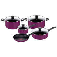 Tefal Simply Cook 9 Pieces Set Purple/ B093S986 - Karout Online -Karout Online Shopping In lebanon - Karout Express Delivery