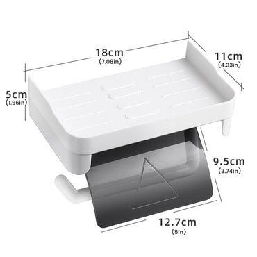 **NET**Toilet Paper Holder With Shelf Wall Mounted Organizer