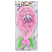 Characters Plastic Racket With 3 Balls Hello Kitty Pink Toys & Baby