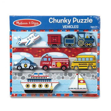 Melissa & Doug Vehicles Chunky Puzzle - Karout Online -Karout Online Shopping In lebanon - Karout Express Delivery
