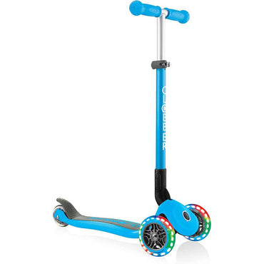 Globber Primo Foldable Scooter Light Up Wheels Blue - Karout Online -Karout Online Shopping In lebanon - Karout Express Delivery