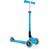 Globber Primo Foldable Scooter Light Up Wheels Blue - Karout Online -Karout Online Shopping In lebanon - Karout Express Delivery