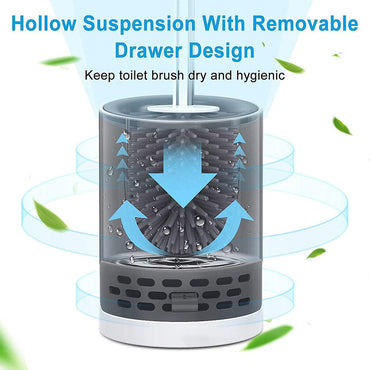 Yakut Silicone Toilet Brush and Container with Quick Drying Holder Set for Bathroom Toilet - Karout Online -Karout Online Shopping In lebanon - Karout Express Delivery