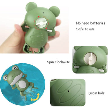 Baby Bath Toys Cute Swimming Floating Frog Animal clock machine For Boys and Girls /2320854940009