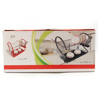 Stainless Steel Red 2 Tier Dish Drainer Rack - Karout Online -Karout Online Shopping In lebanon - Karout Express Delivery