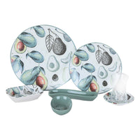 Keramika 19 Pieces Avocado Patterned Aegean Service Breakfast Set / 8896 - Karout Online -Karout Online Shopping In lebanon - Karout Express Delivery