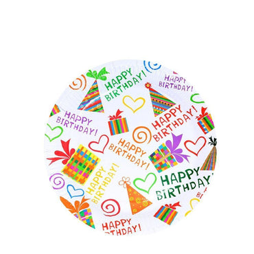 Party Favors- Happy Birthday Paper Plate AB-28 - Karout Online -Karout Online Shopping In lebanon - Karout Express Delivery