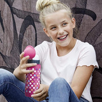 Tefal Drink 2 Go Light Steel Dots Drinking Bottle 600 ml Pink  / K3192412 - Karout Online -Karout Online Shopping In lebanon - Karout Express Delivery