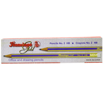 Flamingo Gold Pencils Set (12 Pcs) / P-348 - Karout Online -Karout Online Shopping In lebanon - Karout Express Delivery