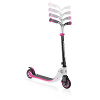 Globber Foldable Scooter Flow 125 White Pink - Karout Online -Karout Online Shopping In lebanon - Karout Express Delivery