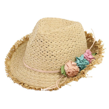 Straw Flower Designed Hat.