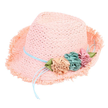 Straw Flower Designed Hat.