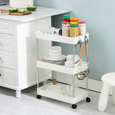 Slim Storage Carts 3 Layer Trolley Wheel Kitchen Tableware Organizer Bathroom Organizer Bracket Storage shelves - Karout Online -Karout Online Shopping In lebanon - Karout Express Delivery