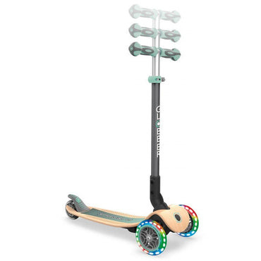 Globber Primo Foldable Scooter With Lights Wood Mint - Karout Online -Karout Online Shopping In lebanon - Karout Express Delivery