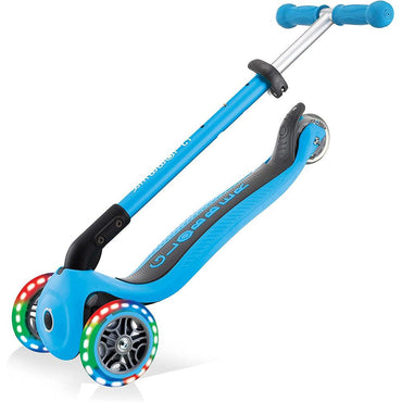 Globber Primo Foldable Scooter Light Up Wheels Blue - Karout Online -Karout Online Shopping In lebanon - Karout Express Delivery