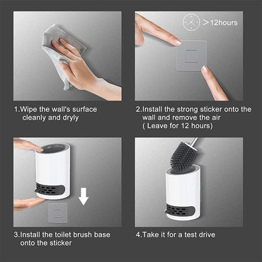 Yakut Silicone Toilet Brush and Container with Quick Drying Holder Set for Bathroom Toilet - Karout Online -Karout Online Shopping In lebanon - Karout Express Delivery