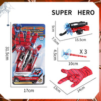 (NET)Spider Man Gloves Launcher Gun with 3 Soft Bullet Toy for Boys / 22FK216