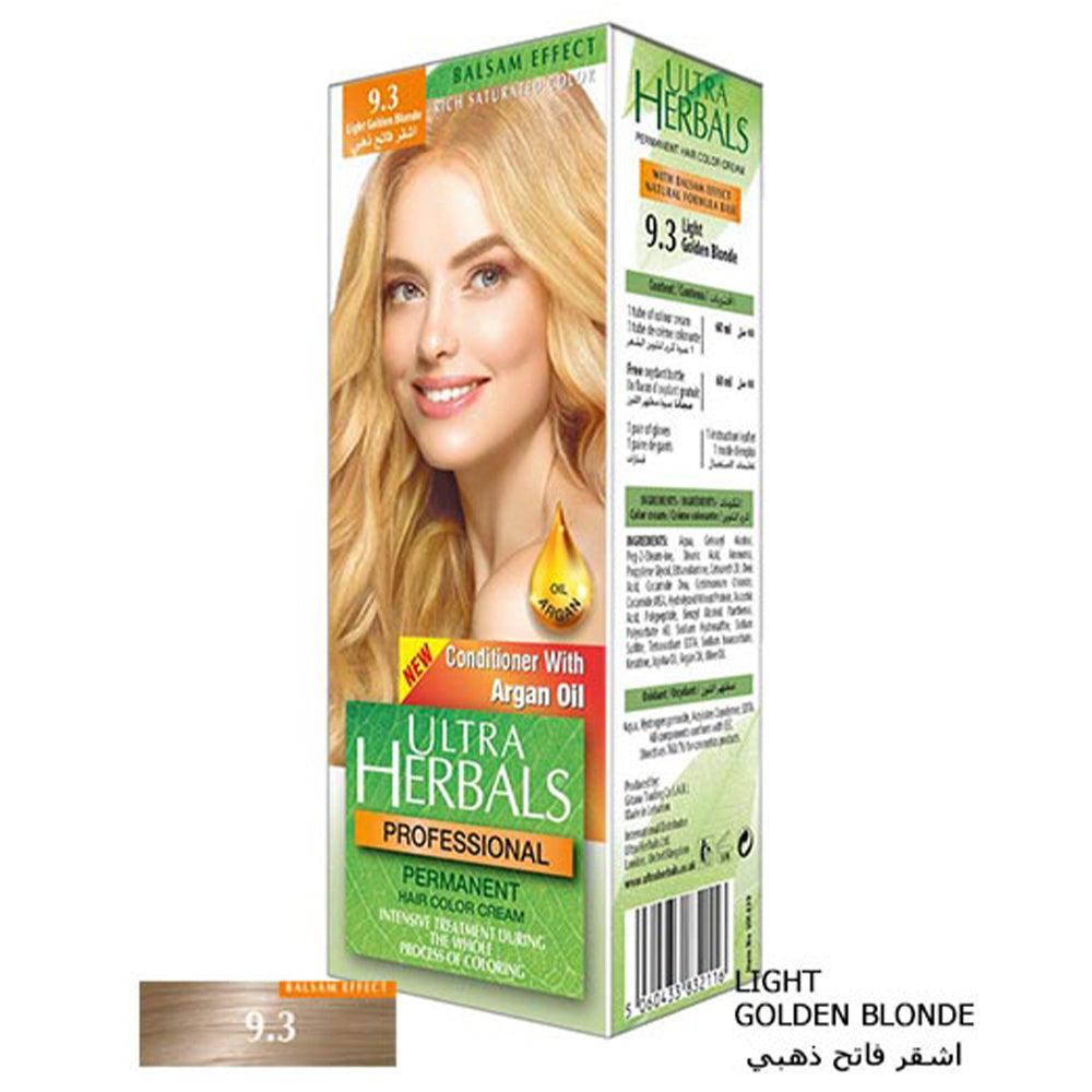 Ultra Herbals Professional Hair Color Cream 9.3 Light Golden Blonde