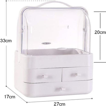(Net) Cosmetic Organizer Make Up  Dustproof Beauty Storage Box  with Lid and Carry Handle / LD-288 / 31357