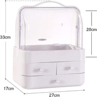 (Net) Cosmetic Organizer Make Up  Dustproof Beauty Storage Box  with Lid and Carry Handle / LD-288 / 31357