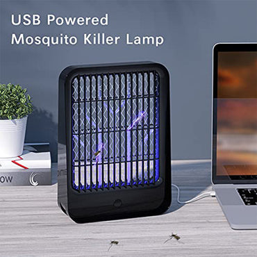 Portable Rechargeable Electric USB Killer Mosquito Lamp UV LED Light, Indoor Outdoor Wall Mount Noiseless No Radiation