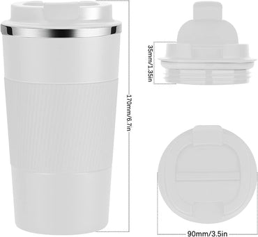 **(NET)**Stainless Steel Travel Coffee Mug Vacuum Insulated Reusable Coffee Tumbler Cup 510ml