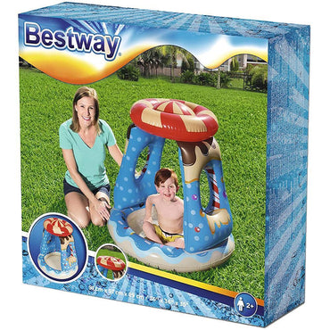 Bestway 52270-19 Candyville Toddler Inflatable Paddling Pool With Sunshade Summer