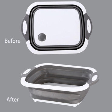 Foldable Multi-function Kitchen Plastic Silicone Dish Tub / KC-103 - Karout Online -Karout Online Shopping In lebanon - Karout Express Delivery