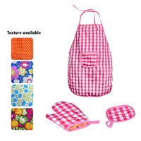 Set Of Pot Pad Heat Proof Gloves And Kitchen Apron.