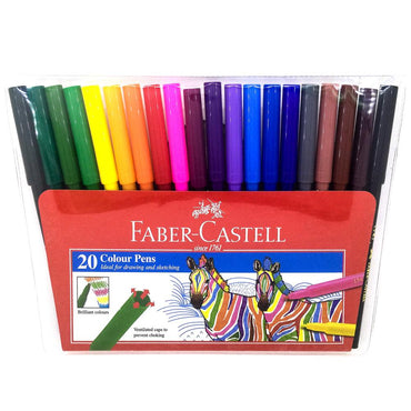 Faber Castell Fiber pen Washable Double Ended 20 pen / 53218 - Karout Online -Karout Online Shopping In lebanon - Karout Express Delivery