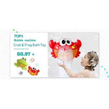 Cute Crab Bubble Machine Automatic Blowing Bubble With Music Baby Bath Funny / 860005