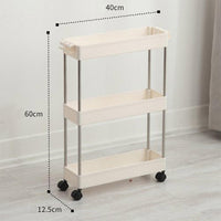 Slim Storage Carts 3 Layer Trolley Wheel Kitchen Tableware Organizer Bathroom Organizer Bracket Storage shelves - Karout Online -Karout Online Shopping In lebanon - Karout Express Delivery
