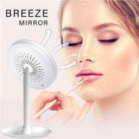 Makeup Mirror with LED Light 5X Magnification Mirror Built-In Fan - Karout Online -Karout Online Shopping In lebanon - Karout Express Delivery