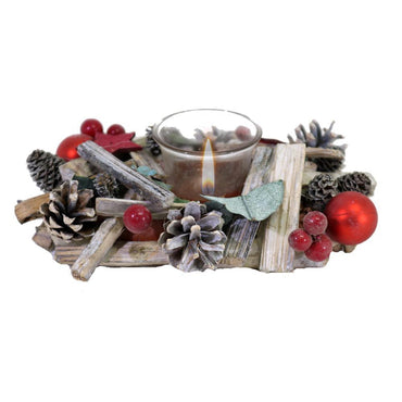 Christmas Candle Holder 17 x 9 cm.