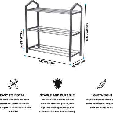 3 Layer Shoe Stand Stackable Shoe Rack Organizer Slipper Rack