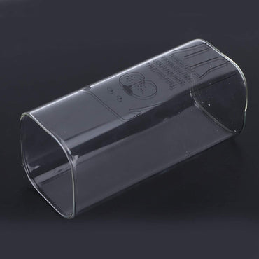 **NET**Clear Square Tall Glass Drinkware Cup Printed Cute Animal Pattern 400ml / 9961409446046