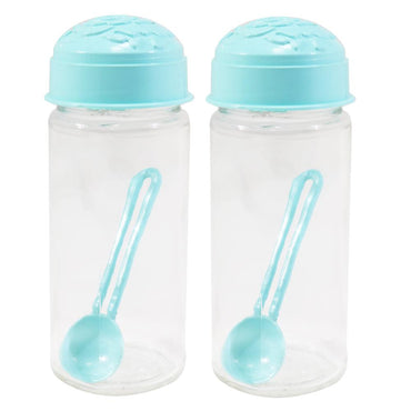 Joury Glass Jar with spoon set of Two / 0240 - Karout Online -Karout Online Shopping In lebanon - Karout Express Delivery