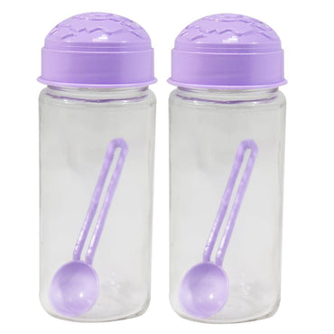 Joury Glass Jar with spoon set of Two / 0240 - Karout Online -Karout Online Shopping In lebanon - Karout Express Delivery