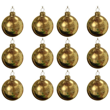 Christmas Decoration Ball 3 Cm (Set of 12)- Gold.