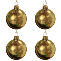 Christmas Decoration Ball 10 Cm (Set of 4)- Gold.