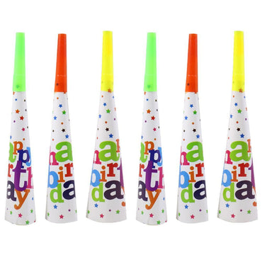 Birthday Paper Horn White / White Birthday & Party Supplies