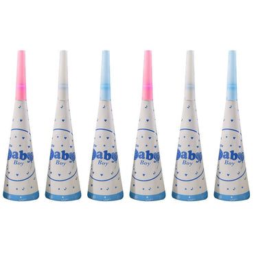 Birthday Paper Horn A Little Boy / Blue & White Birthday Party Supplies