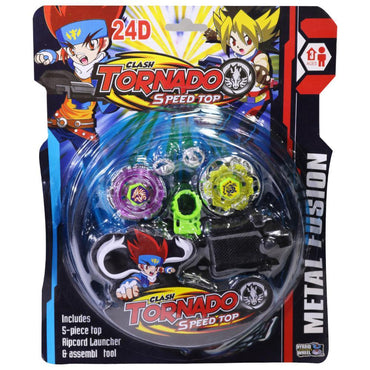 Beyblade Tornado Metal Fusion 8D Speed Top Set Purple & Yellow Toys Baby