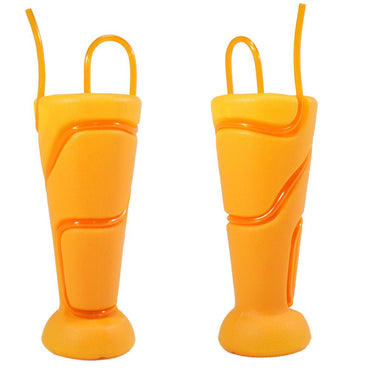 Orange Plastic Cup With Straw / N-188 - Karout Online -Karout Online Shopping In lebanon - Karout Express Delivery