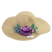 Straw Wide Brim Flower Deigned Hat.