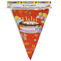 Birthday Flag Banners ( 10Pcs)/ E-106 Red Happy Birthday & Party Supplies