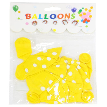 Yellow Dotted Balloons ( 6 Pcs) / Q-516 Birthday & Party Supplies