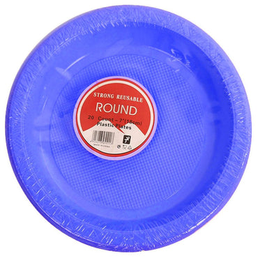 Strong Round Plastic Plates (20 Pcs) / H-912 - Karout Online -Karout Online Shopping In lebanon - Karout Express Delivery