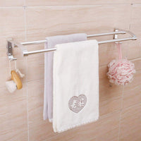 Magic Sticker Double Towel Rack (Silver) / MW-831 - Karout Online