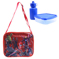 Characters Lunch Bag With Lunch Box And Water Bottle / H-660G/B